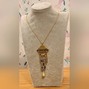 EUC Revolve Laruicci Crystal & Gold Plate Boho Long Casual Necklace Jewelry